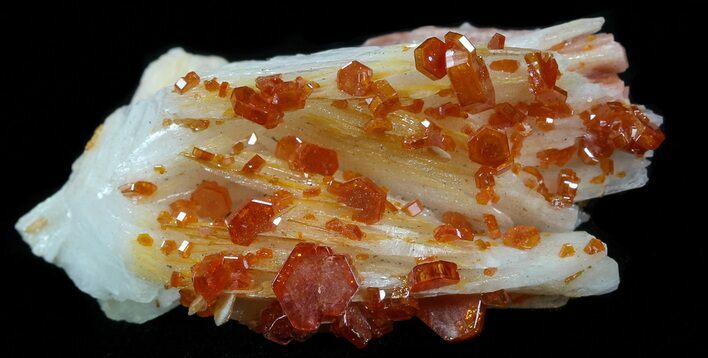 Red Vanadinite Crystals on Barite - Morocco #57248